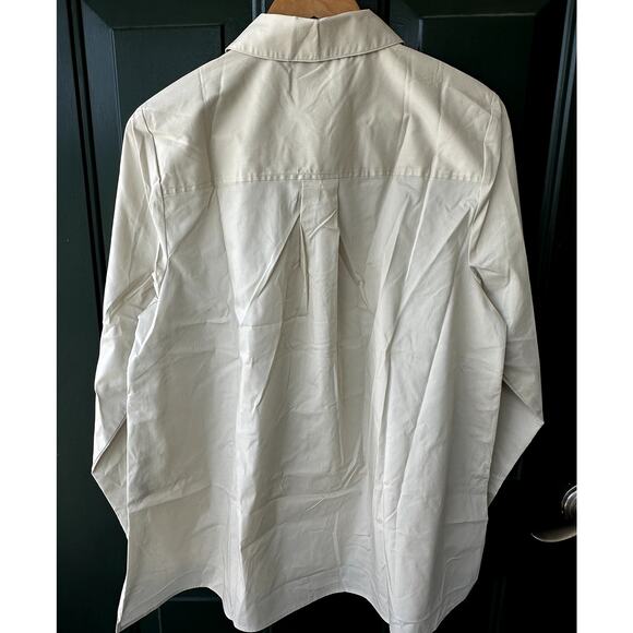 NEW Denim & Co. QVC Coolmax Curved Hem Shirt with Button Detail Sz L Khaki - Picture 5 of 7